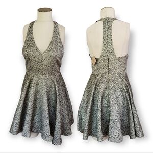 NEW Ark & Co. | S gold metallic black racerback party dress